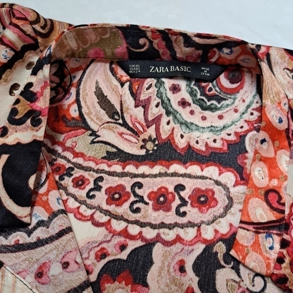 Zara Paisley Printed Overdized‎ Blouse - Picture 10 of 14
